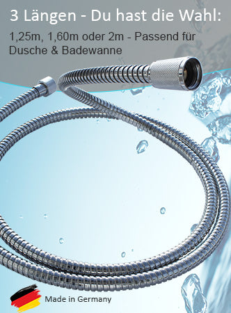 Edelstahl Brauseschlauch - Made in Germany - mit Verdrehschutz