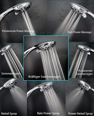 Blumbach Aqua Joy Hochdruck Duschkopf wassersparend - 8 Strahlarten