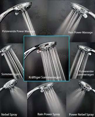 Hochdruck Duschkopf Aqua Joy: Mit 8 Strahlarten Blumbach