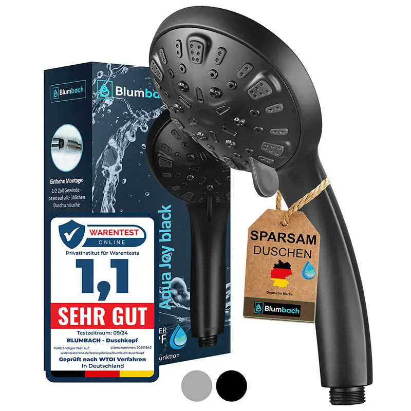 Hochdruck Duschkopf Aqua Joy: Mit 8 Strahlarten Blumbach