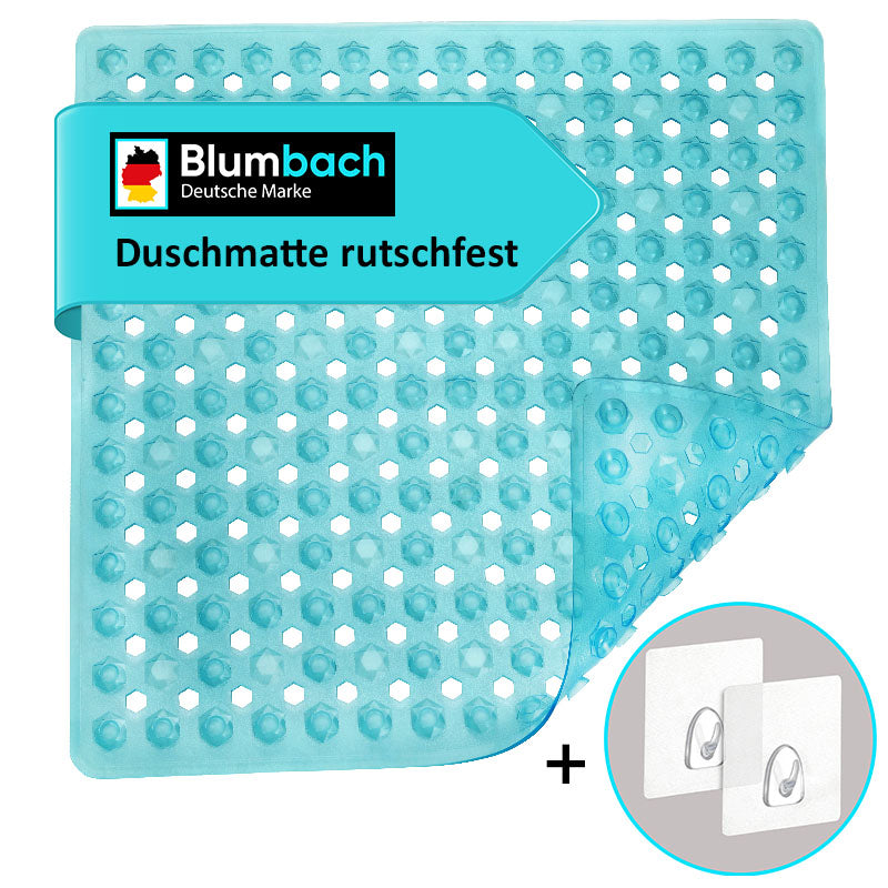 Duschmatte türkis grün petrol transparent Blumbach rutschfest Anti Rutschmatte Dusche Antirutschmatte kaufen 53 x 53 cm