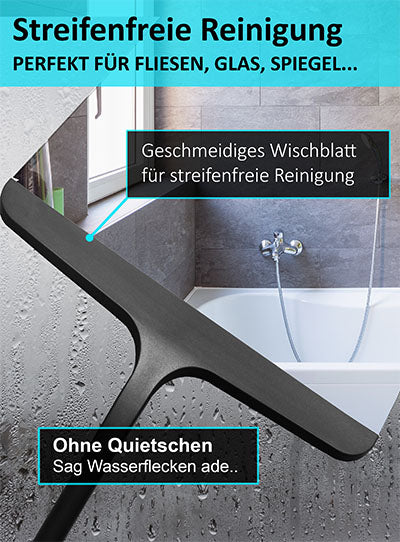 Silikon Duschabzieher schwarz Abzieher Dusche
