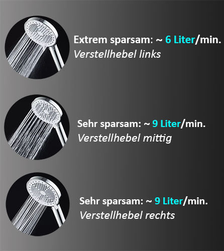 Sparduschkopf 6 Liter - Eco Brausekopf Blumbach Eco Shower kaufen - Wasser sparend 6 Liter