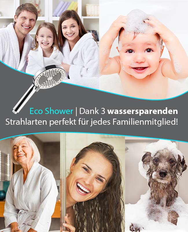 Duschsparkopf 6 Liter - Extrem wassersparender Duschkopf Blumbach Eco Shower kaufen - Energie sparender Sparduschkopf 6 Liter