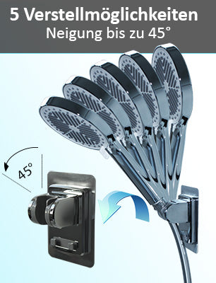 Duschkopfhalter "Sticky" zum Kleben. Winkel verstellbar, Chrom