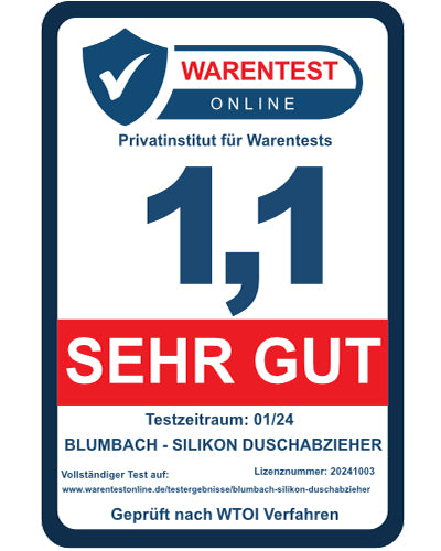 Silikon Duschabzieher schwarz - Abzieher Dusche 28 cm von Blumbach - Flitsche für Duschkabine - Duschwand Abzieher - Badabzieher