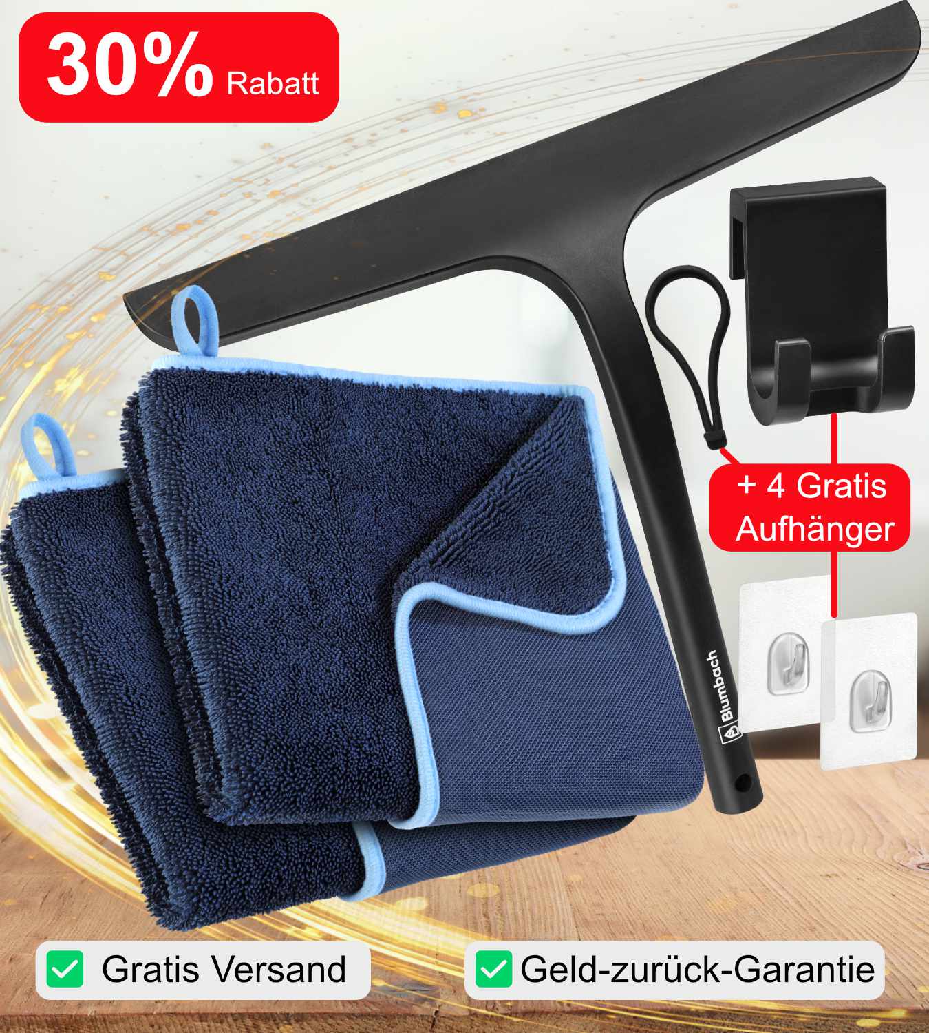 Duschabzieher schwarz, weiß & grau