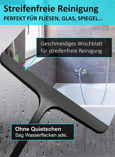 Blumbach Duschabzieher, Abzieher Dusche, Flitsche, Fensterabzieher, Silikon Duschabzieher schwarz, weiß, grau