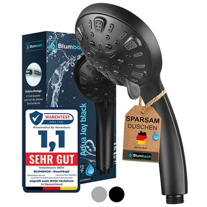 Blumbach Aqua Joy Hochdruck Duschkopf wassersparend - 8 Strahlarten