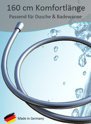 Kunststoff Duschschlauch - Made in Germany, 160 cm mit Verdrehschutz