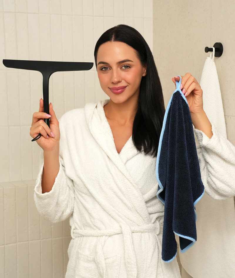 Blumbach Badezimmer Zubehör, Duschabzieher, Mikrofaser Trockentücher Bad, Dusche, Küche, 