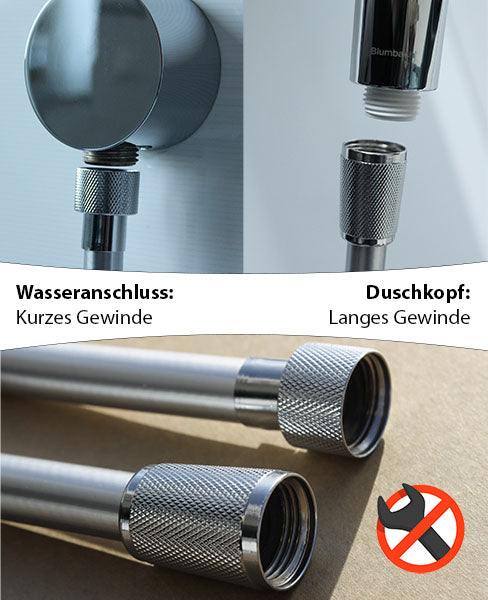 Kunststoff Duschschlauch - Made in Germany, 160 cm mit Verdrehschutz
