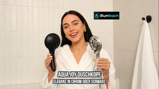 Blumbach Duschkopf Aqua Joy chrom schwarz - Duschbrause, Handbrause, Brausekopf wassersparend