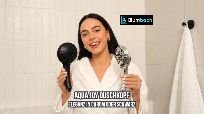 Blumbach Duschkopf Aqua Joy chrom schwarz - Duschbrause, Handbrause, Brausekopf wassersparend