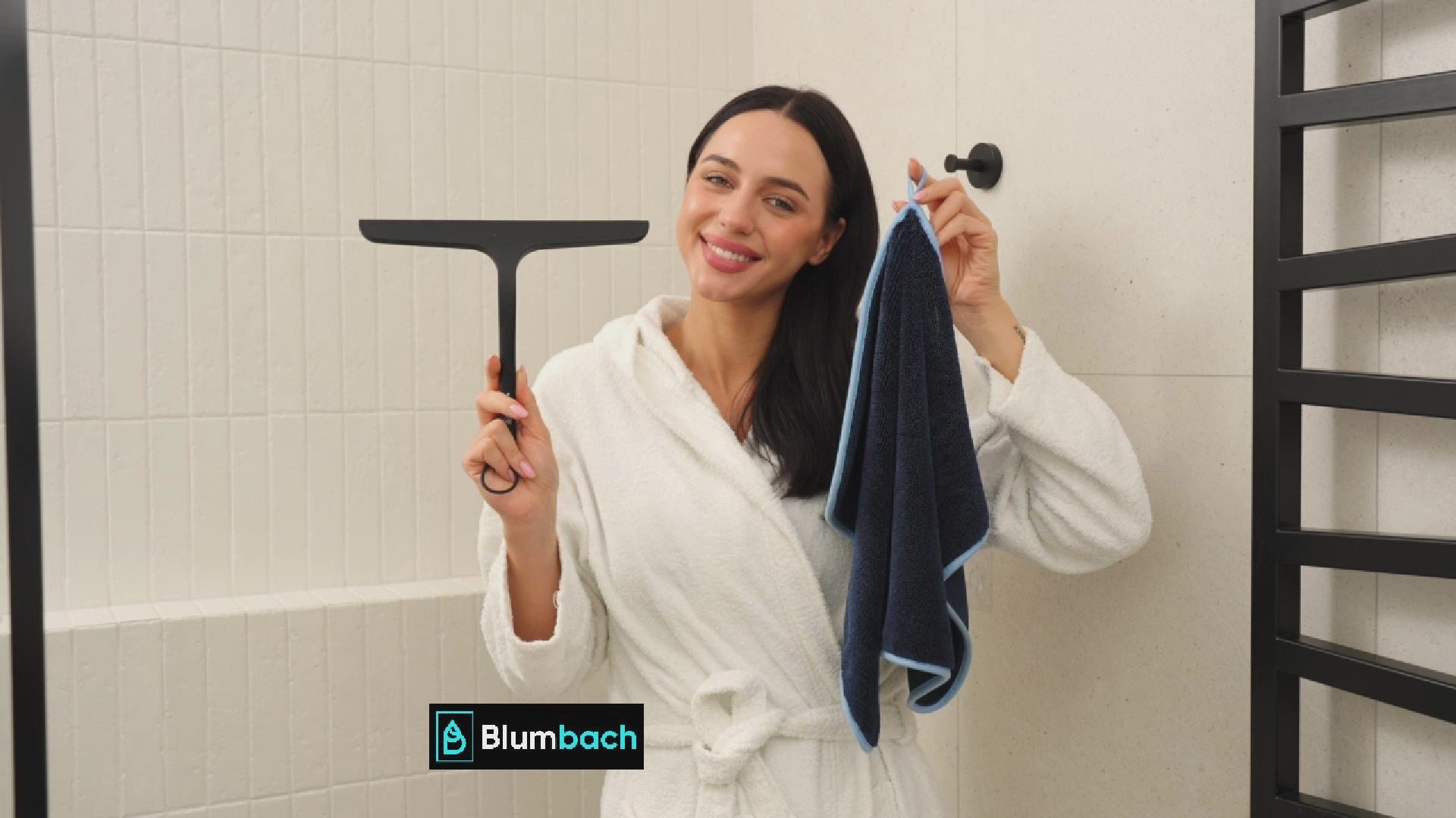 Video laden: Gib Kalk und Wasserflecken keine Chance - perfekte Kombination: Duschabzieher + Mikrofaser Trockentuch Magic Dry